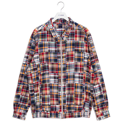 Madras Patchwork Zip Up Shirt Jacket