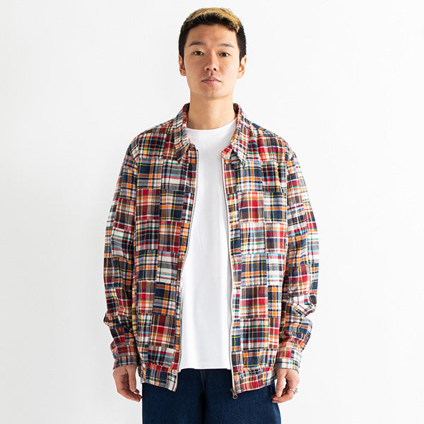 Madras Patchwork Zip Up Shirt Jacket