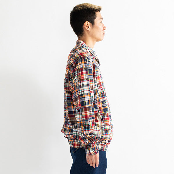 Madras Patchwork Zip Up Shirt Jacket