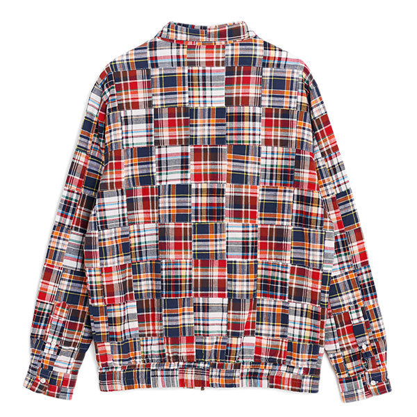 Madras Patchwork Zip Up Shirt Jacket