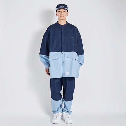 Denim Bicolor Pants