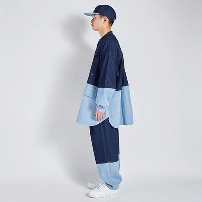 Denim Bicolor Pants