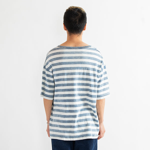 Bleach Indigo Border Pocket T-shirt