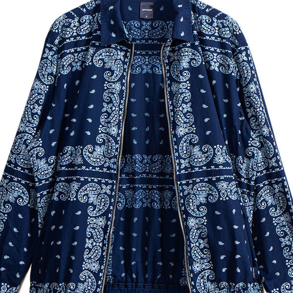 APPLEBUM ( アップルバム ) Indigo Paisley Zip Up Shirt Jacket