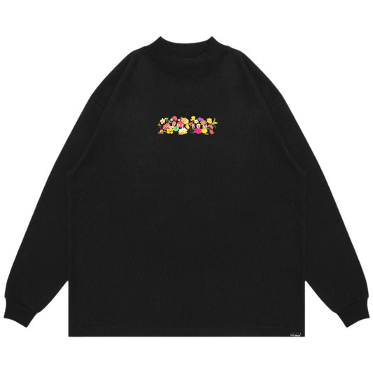 APPLEBUM ( アップルバム ) FLOWERS LOGO MOCKNECK L/S T-SHIRT 長袖 モック Tシャツ