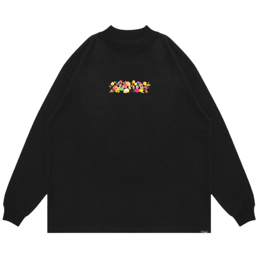 APPLEBUM ( アップルバム ) FLOWERS LOGO MOCKNECK L/S T-SHIRT 長袖 モック Tシャツ