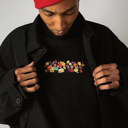 APPLEBUM ( アップルバム ) FLOWERS LOGO MOCKNECK L/S T-SHIRT 長袖 モック Tシャツ