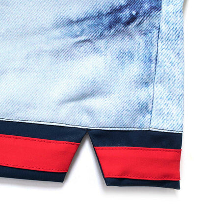 Denim Ice Wash Basketball Shorts