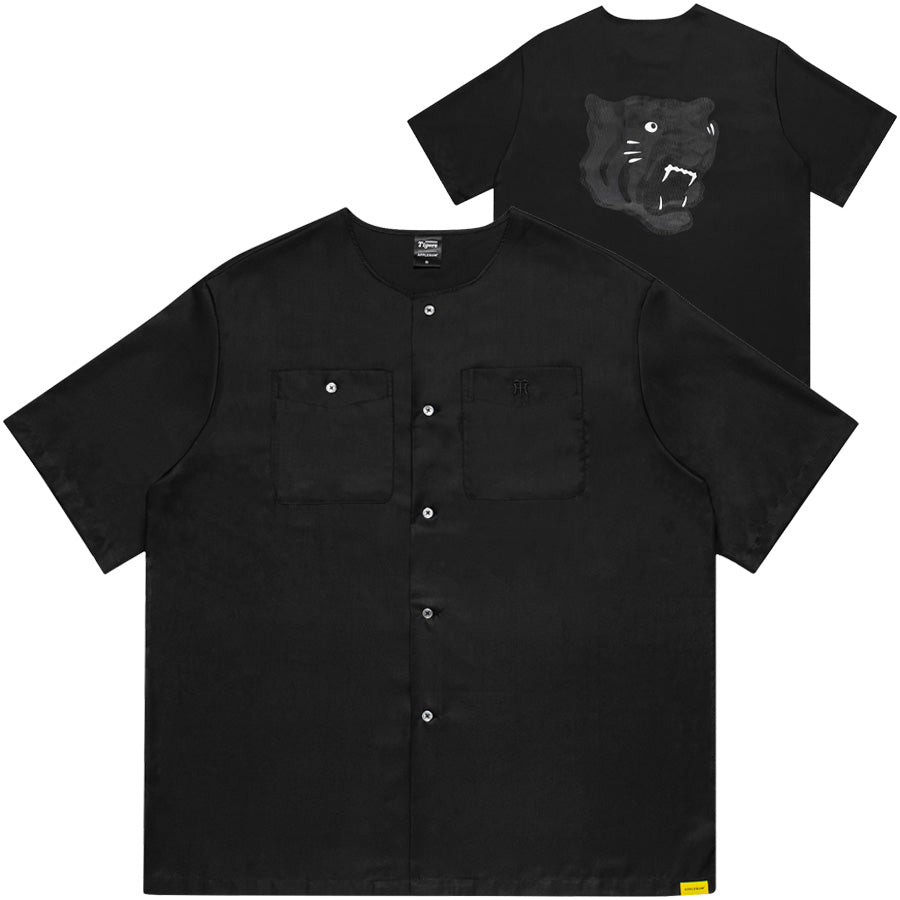 APPLEBUM ( アップルバム ) BLACK TIGER NO COLLAR SHIRT 阪神タイガース コラボ ノーカラーシャツ