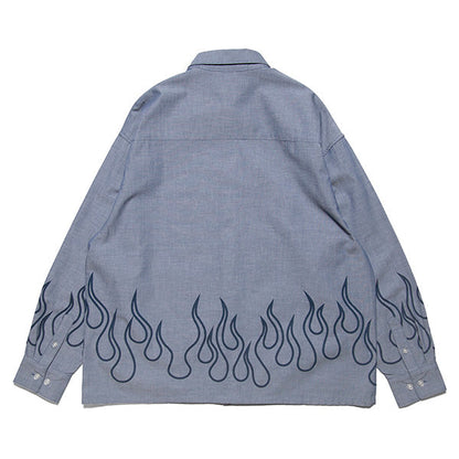 HAIGHT ( ヘイト ) Flames Oxford Shirt