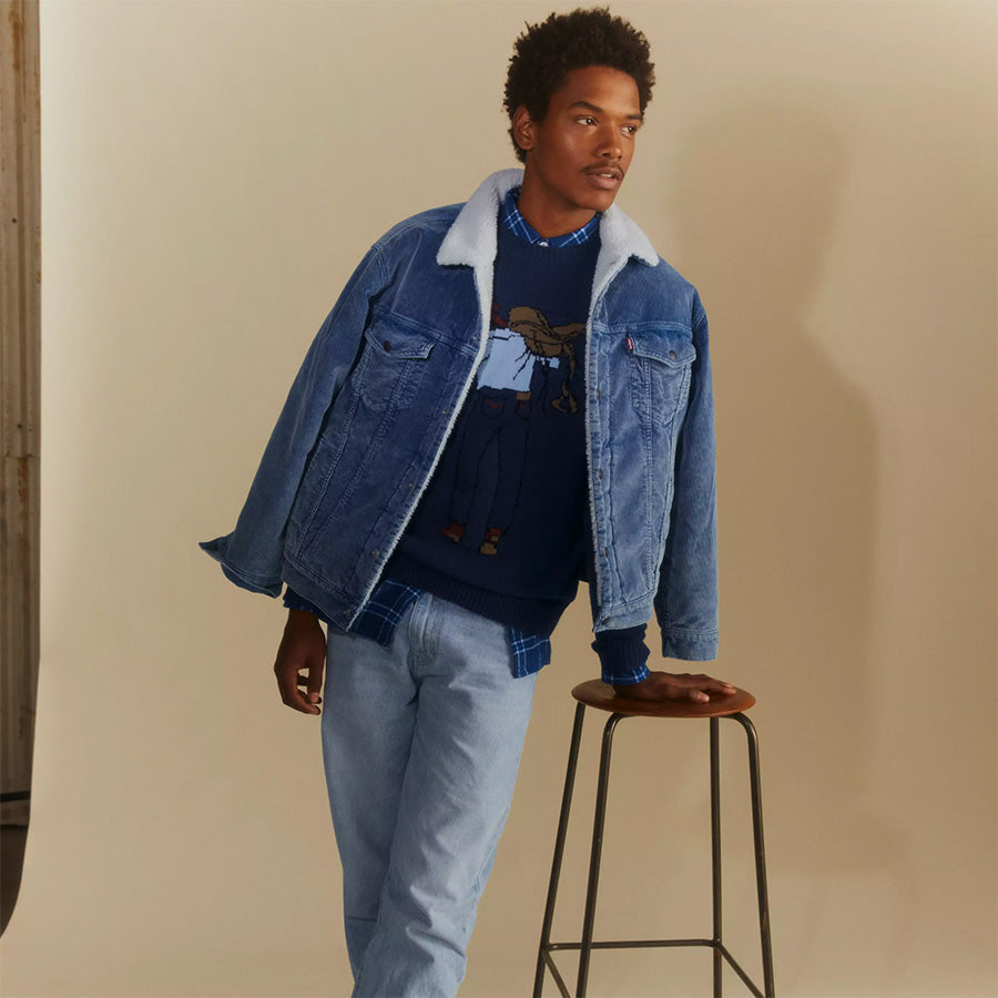 LEVI'S ( リーバイス ) クルーネックセーター ニット ブルー SADDLEMAN