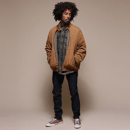 Faux Suede Harrington Jacket