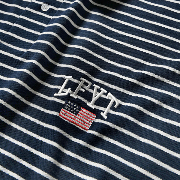 LFYT Old Glory Arch Logo Striped Polo Shirt