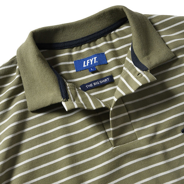 LFYT Old Glory Arch Logo Striped Polo Shirt