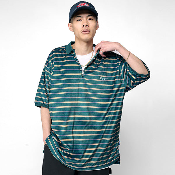 Half Zip Velour S/S Big Shirt