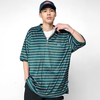 Half Zip Velour S/S Big Shirt