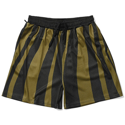 Distorted Stripe Mesh Shorts