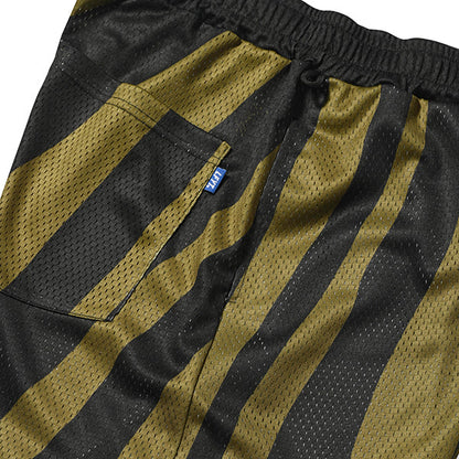 Distorted Stripe Mesh Shorts