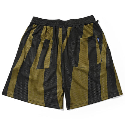 Distorted Stripe Mesh Shorts